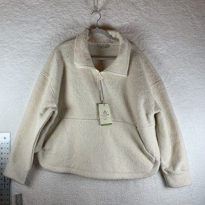 Alpine Design Sweater Womens 2XL Beige Polyester‎ Long Sleeve Knit Half Zip 7198